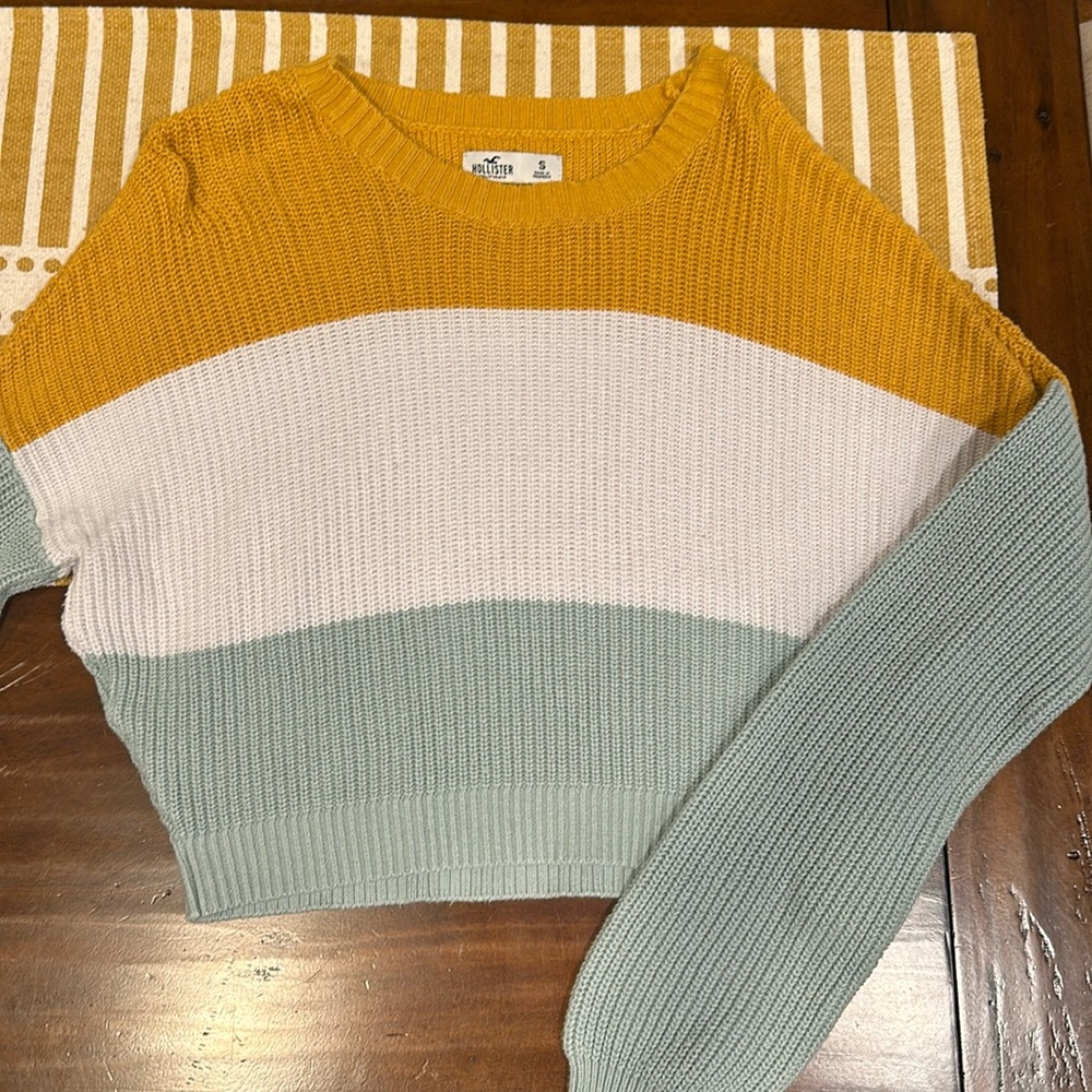 Multi-colored cropped sweater from hollister